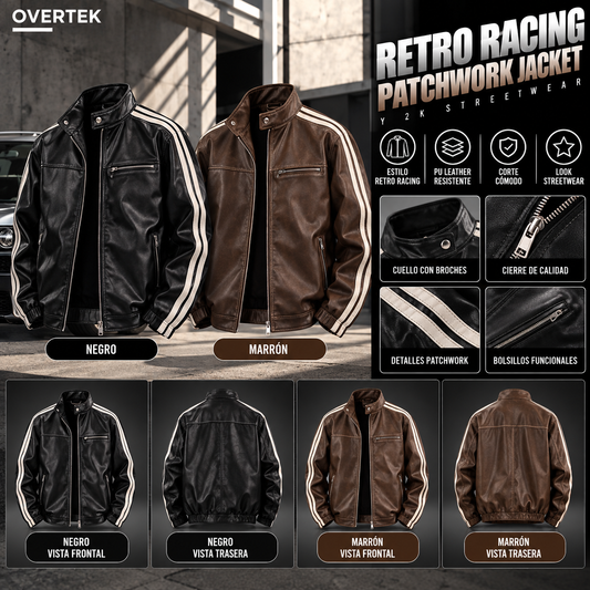 Retro Racing Patchwork Jacket