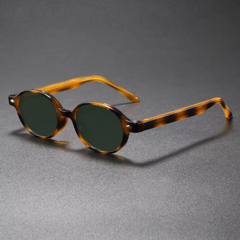 Unisex Retro round Frame TR90 Stylish Sunglasses Pin-Through Arm High-End Streetwear Beach Vacation Decorative Sun Glasses