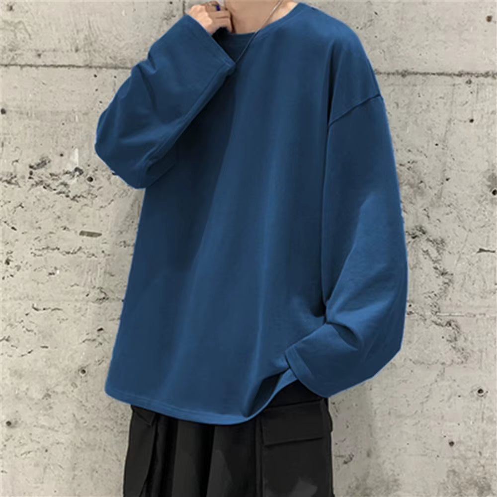 Cotton Oversize Men'S Women T-Shirt Man Long Sleeves Pure Color Men T Shirt T-Shirts for Male Female Tops