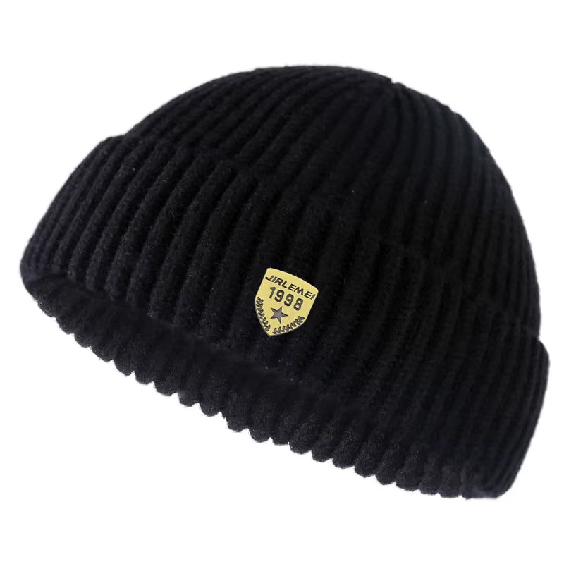 1Pc Men Beanies Skullcap Street Style Hip Hop Brimless Baggy Melon Cap Cuff Fisherman Beanies Hats Winter Warm Knitted Bonnet
