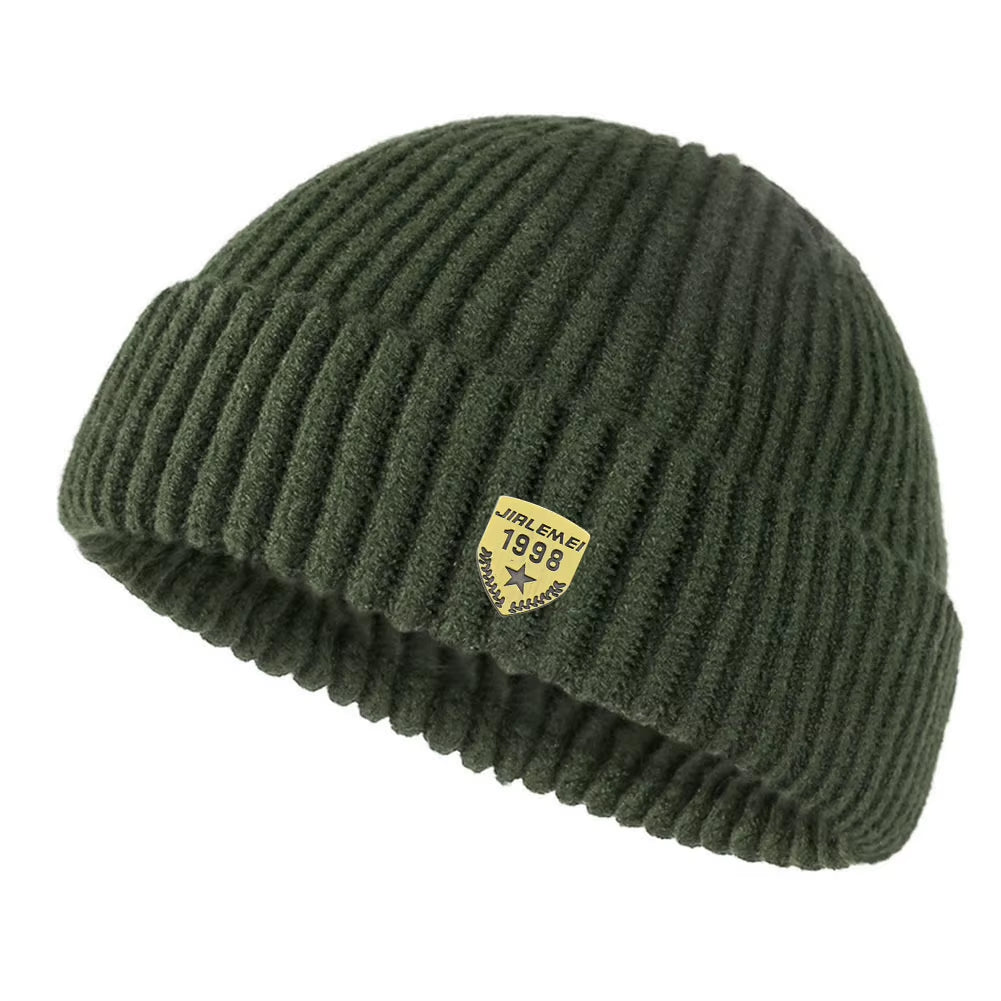 1Pc Men Beanies Skullcap Street Style Hip Hop Brimless Baggy Melon Cap Cuff Fisherman Beanies Hats Winter Warm Knitted Bonnet