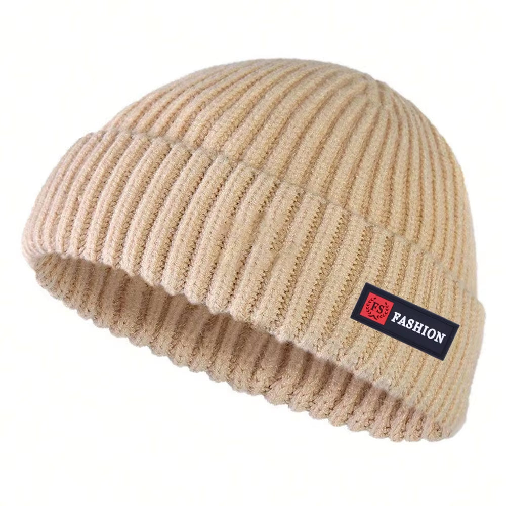 1Pc Men Beanies Skullcap Street Style Hip Hop Brimless Baggy Melon Cap Cuff Fisherman Beanies Hats Winter Warm Knitted Bonnet