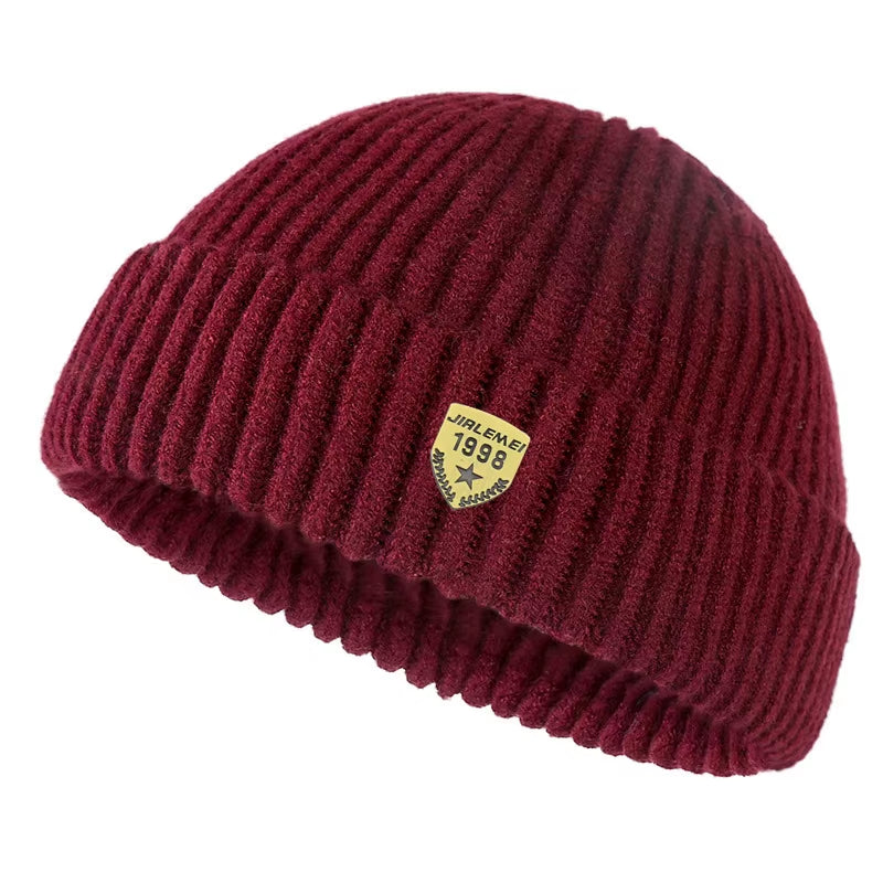 1Pc Men Beanies Skullcap Street Style Hip Hop Brimless Baggy Melon Cap Cuff Fisherman Beanies Hats Winter Warm Knitted Bonnet