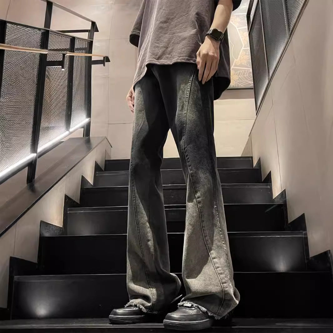 American Fashion Brand Gradient Washed Jeans