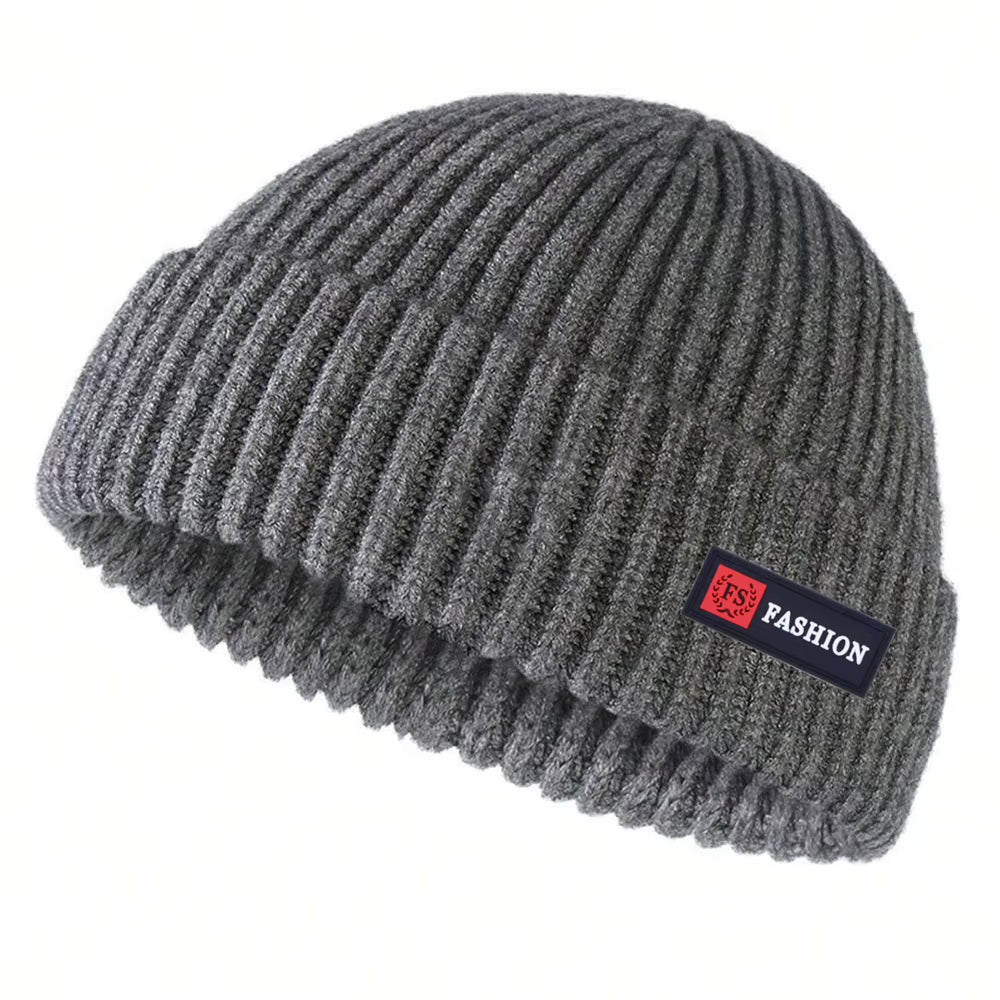 1Pc Men Beanies Skullcap Street Style Hip Hop Brimless Baggy Melon Cap Cuff Fisherman Beanies Hats Winter Warm Knitted Bonnet