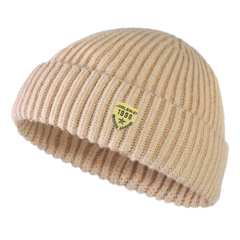 1Pc Men Beanies Skullcap Street Style Hip Hop Brimless Baggy Melon Cap Cuff Fisherman Beanies Hats Winter Warm Knitted Bonnet