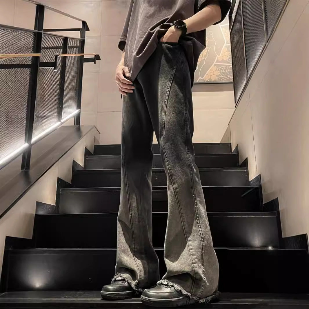American Fashion Brand Gradient Washed Jeans