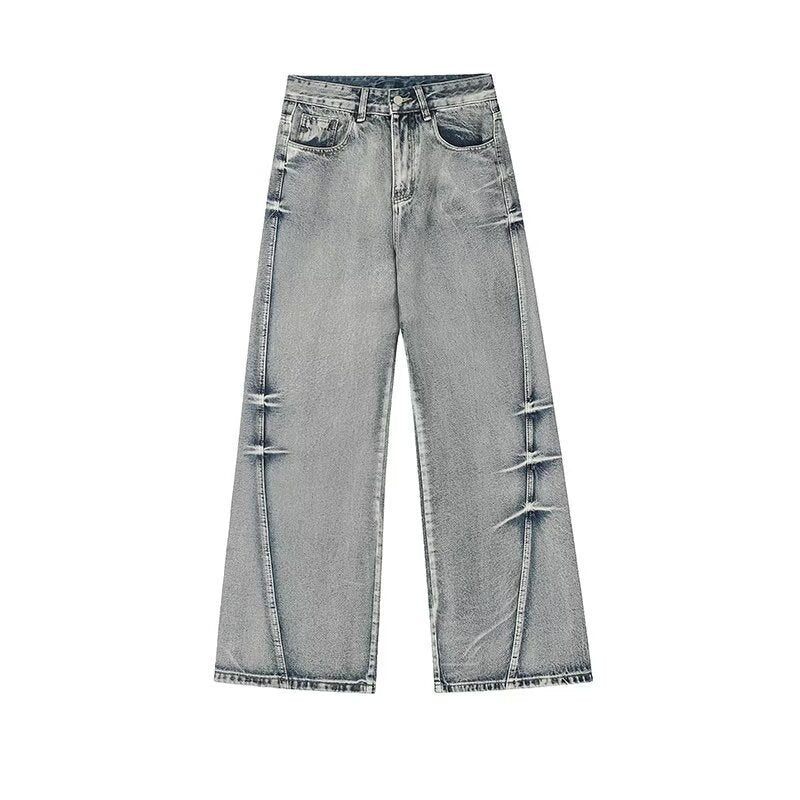 Washed Worn Jeans Men'S Loose