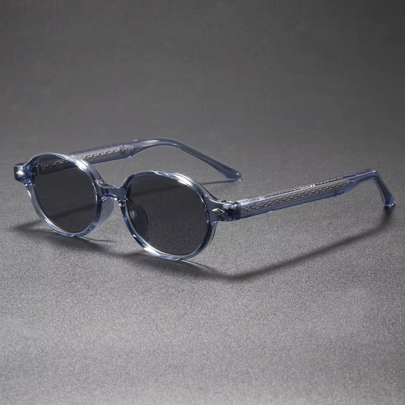 Unisex Retro round Frame TR90 Stylish Sunglasses Pin-Through Arm High-End Streetwear Beach Vacation Decorative Sun Glasses