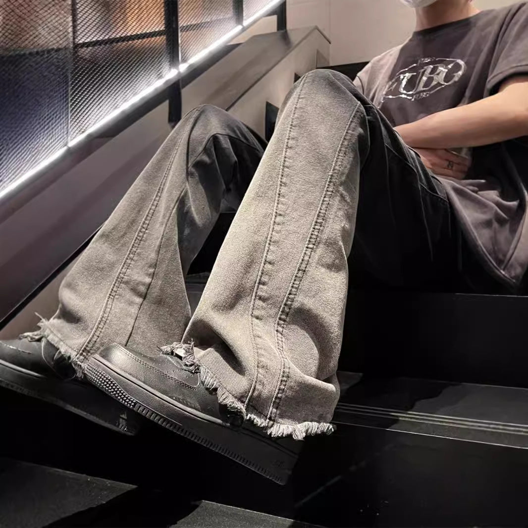 American Fashion Brand Gradient Washed Jeans