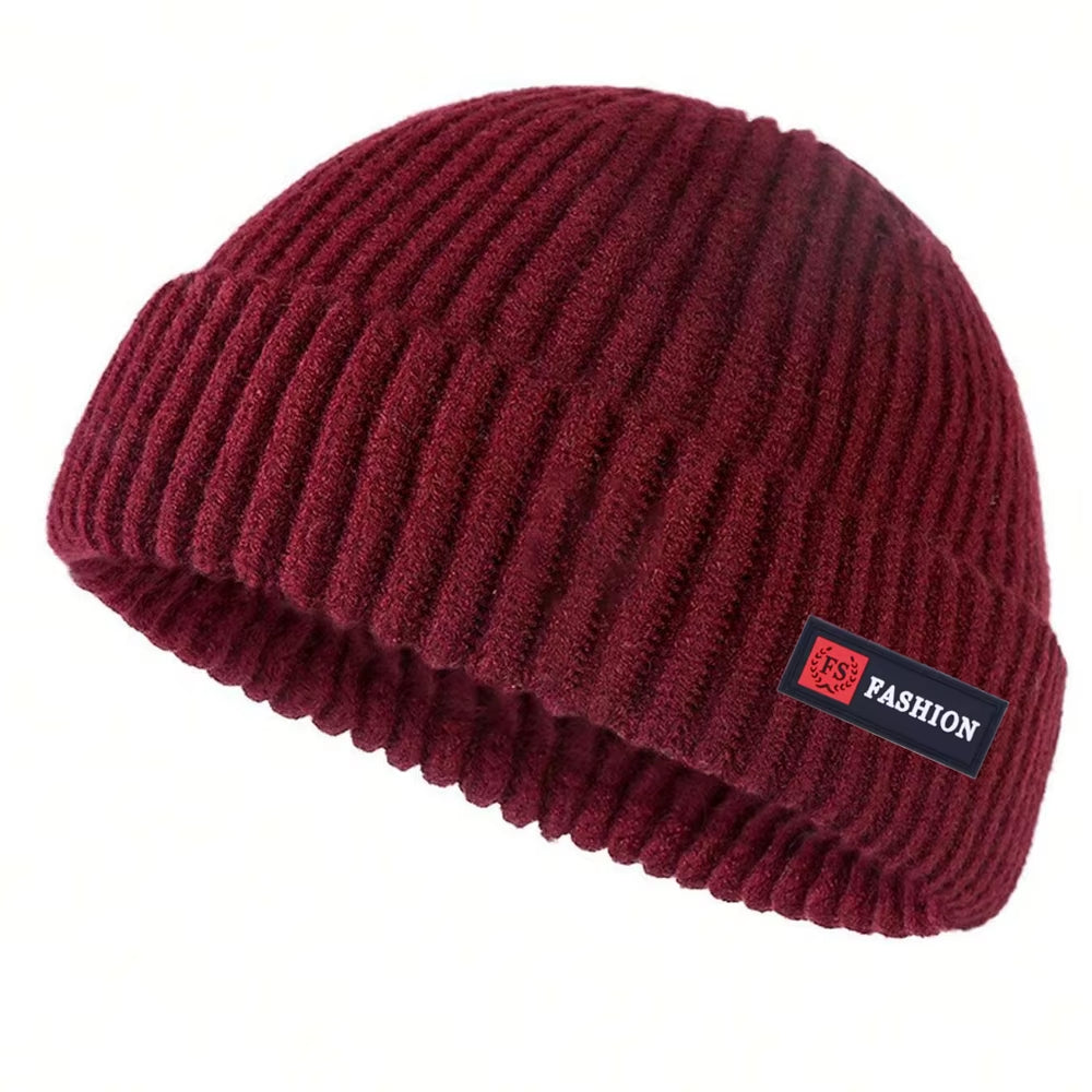 1Pc Men Beanies Skullcap Street Style Hip Hop Brimless Baggy Melon Cap Cuff Fisherman Beanies Hats Winter Warm Knitted Bonnet